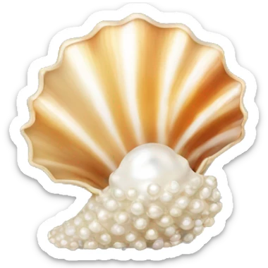 Sea shell with pearl sticker