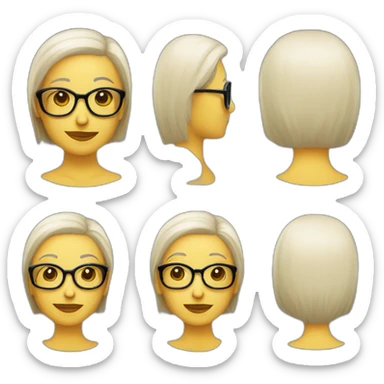 Anciana pelo corto liso rubia con gafas sticker