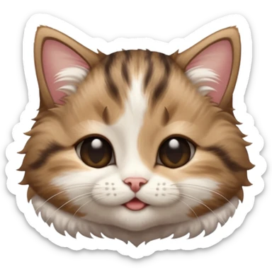 dark brown tabby and white kitten upside down with eyes closed sticker