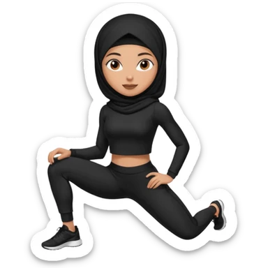 girl wearing a black hijab and is a fitness trainer sticker