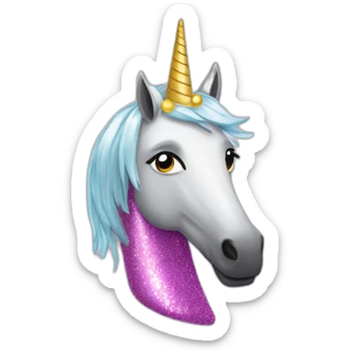 Une licorne qui fait caca des paillettes sticker