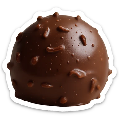 Isolate the chocolate truffle on a transparent background, removing all background elements. sticker