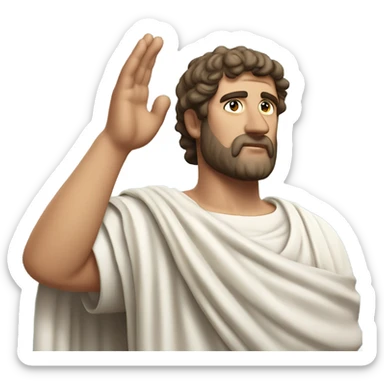 Roman in toga saluting  sticker