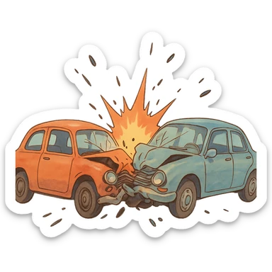 ghibli style car crash sticker