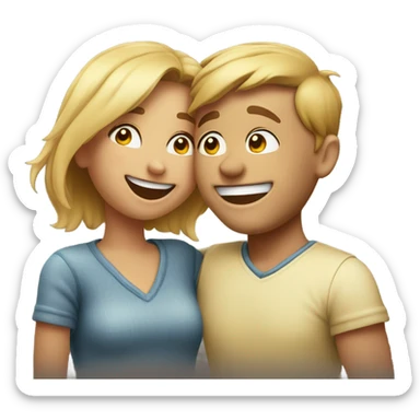 couple sharing a joyful moment sticker