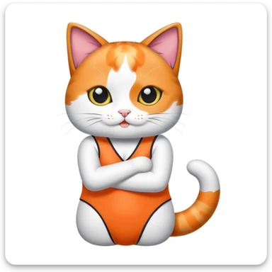 cat in a sushi one piece swimsuit sticker