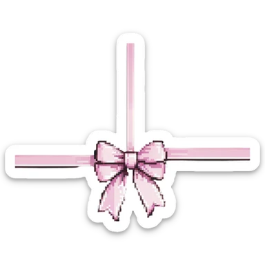 parchment tied with a pastel pink bow sticker
