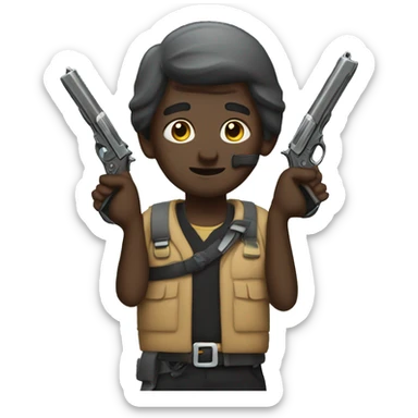 Nigher with pistols sticker