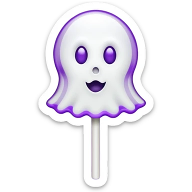 ghost lolipop purple and white sticker