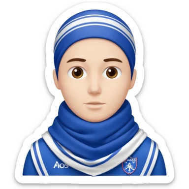 Glasgow rangers fan wearing scarf no head covering sticker