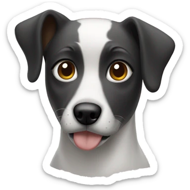 Staff dog wth black patch on right eye sticker