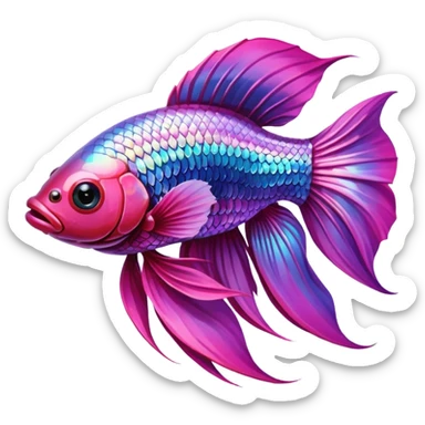 Pink betta fish sticker