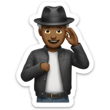 Man tipping their hat in a kind gesture  sticker