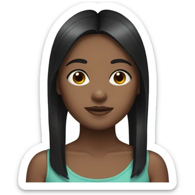 Two Girls with straight dark medium hair sticker