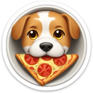 dog bowl with pizza inside sticker