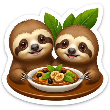 Two sloths some Spanish tapas sticker