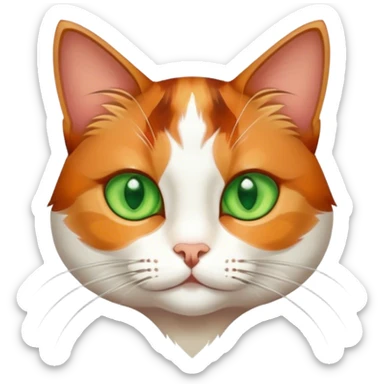 realistic portrait of green-eyed cat sticker