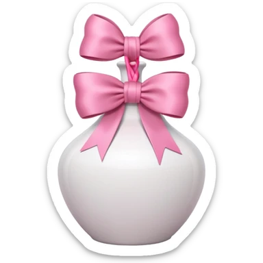 vaso branco com laço rosa sem flores sticker