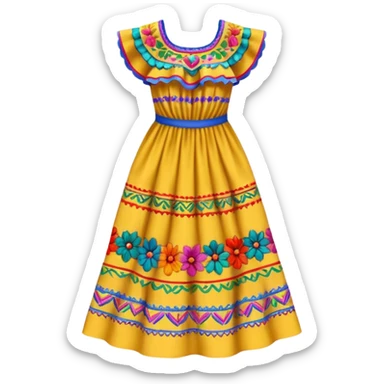 mexican patterned dress sticker