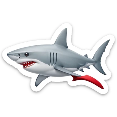 A Shark with red nike jordan sticker