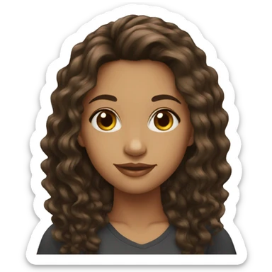 girl latina wavy long hair black sticker