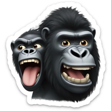 a hybrid betwen a horse and gorilla that is crying laughing sticker