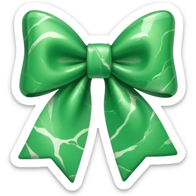 marble green bow sticker