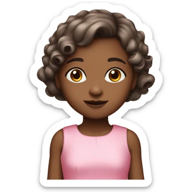 Cute little girl with pink dress  sticker