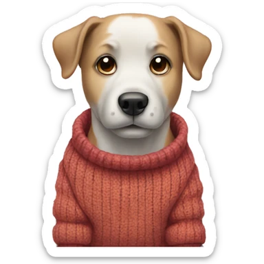 Cold dog wearing a sweater sticker
