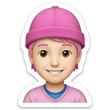 pink hat boy sticker