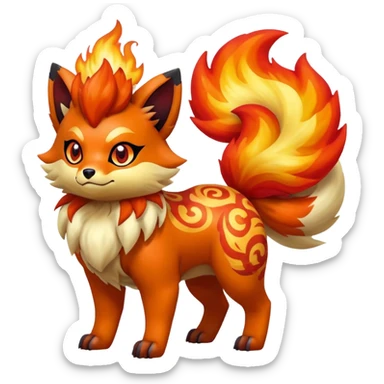 Zorua-Vulpix-Arcanine-Fakémon-hybrid-creature (full body)  sticker