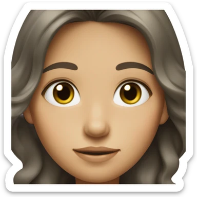 white girl with green eyes and wavy dark hair sticker