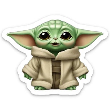 Baby yoda, happy sticker