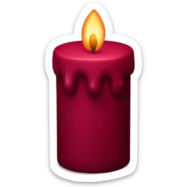 Dark red velvet candle sticker