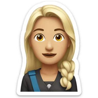 Mujer de pe lago, nervios sticker