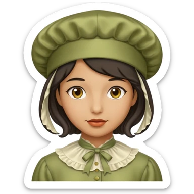 Silk Bonnet emoji olive skin modern clothes  sticker