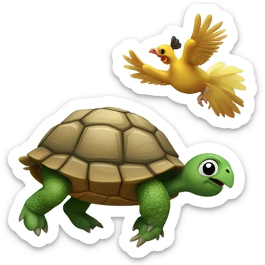 Turtle with chicken dancing sticker