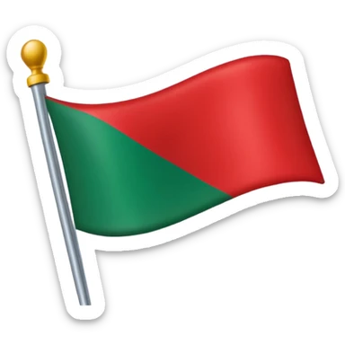 Una bandera roja y verde abajo corte recto sticker