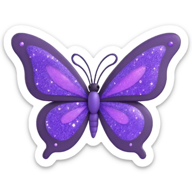 purple butterfly with sparkles sticker