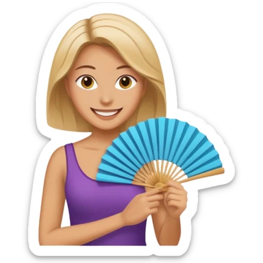 mulher se abanando com leque sticker