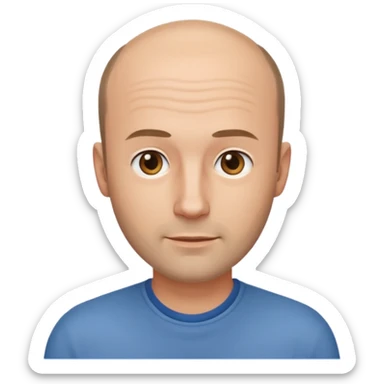 man casual clothes balding hairline sticker