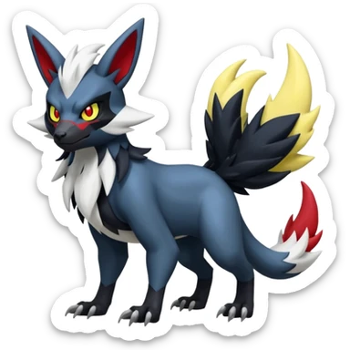 Zoroark-Zangoose-Absol-Zeraora-Fakémon-hybrid-creature (full body)  sticker