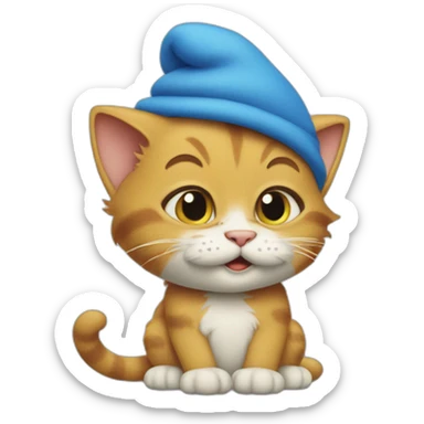 Cat smurfs sticker