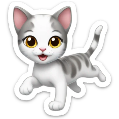 running kitten in leggins sticker