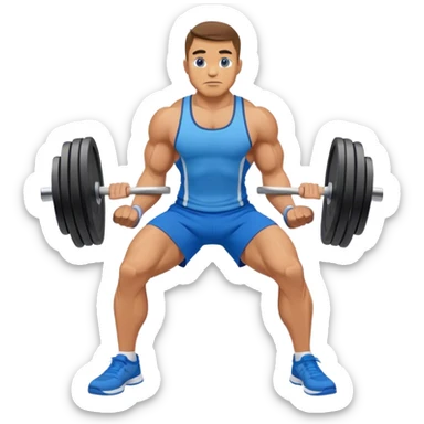 buff man with blue shorts weighted lunges sticker