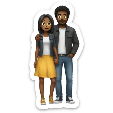 boyfriend tall and girlfriend short holding hands  sticker