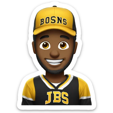 Give me a smiling Jesus wearing a Boston Bruins hat sticker