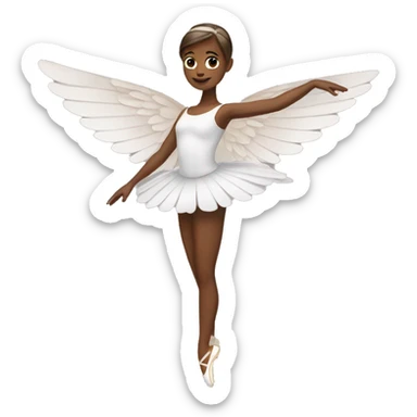 Brown ballerina white wings sticker