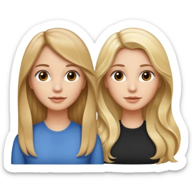 Uma cabelo loiro lizo e grande outra cabelo ondulado meio castanho meio loiro e outra lizo castanho sticker