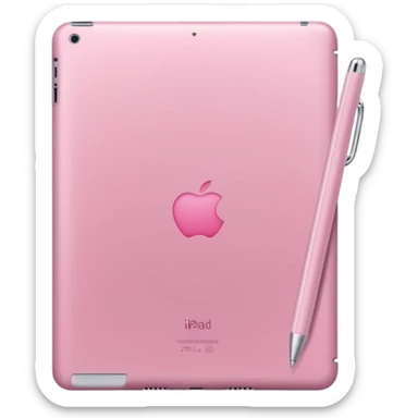 soft pink ipad with white pen sticker